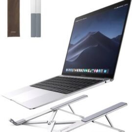 UGREEN Laptop Stand Aluminum Alloy Adjustable Laptop Stand Ergonomic Laptop Stand Portable Foldable Laptop Stand Laptop Holder Compatible with MacBook Pro / Air, Chromebook Matebook, Silver | 40289